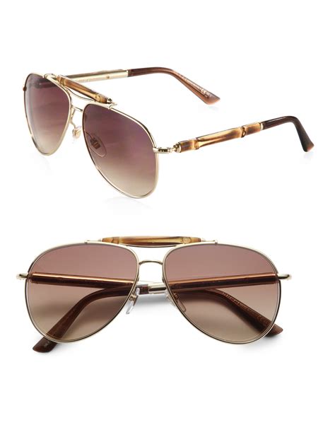 gucci bamboo eyewear|Gucci bamboo aviator sunglasses.